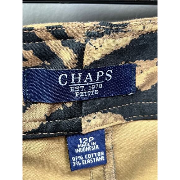 Chaps animal print short pencil skirt‎ Womens 12 Petite Short Pockets Funky - Picture 3 of 7